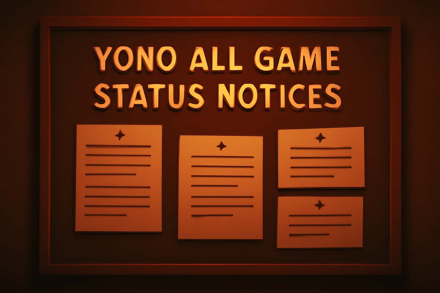 Informational scene about Yono All Game Status Notices.
