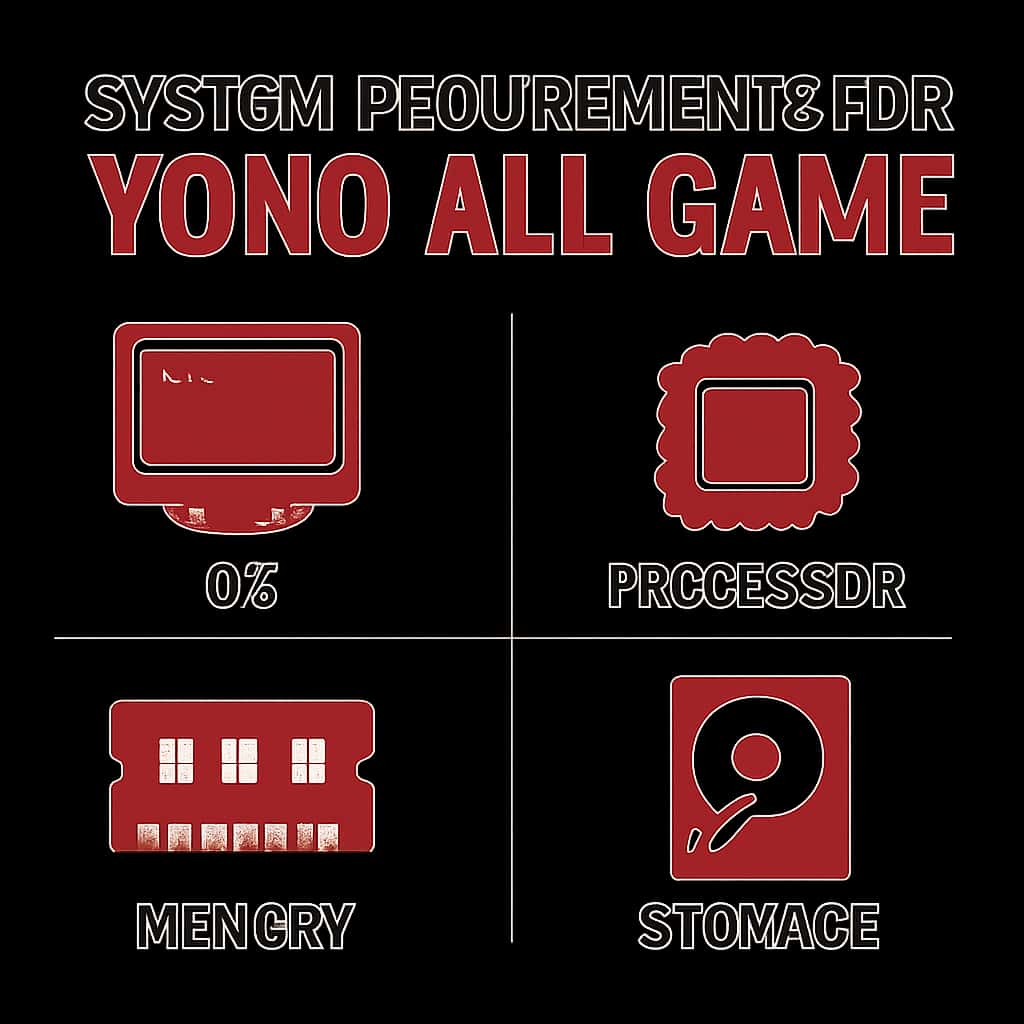 A diagram detailing the system requirements for Yono All Game.