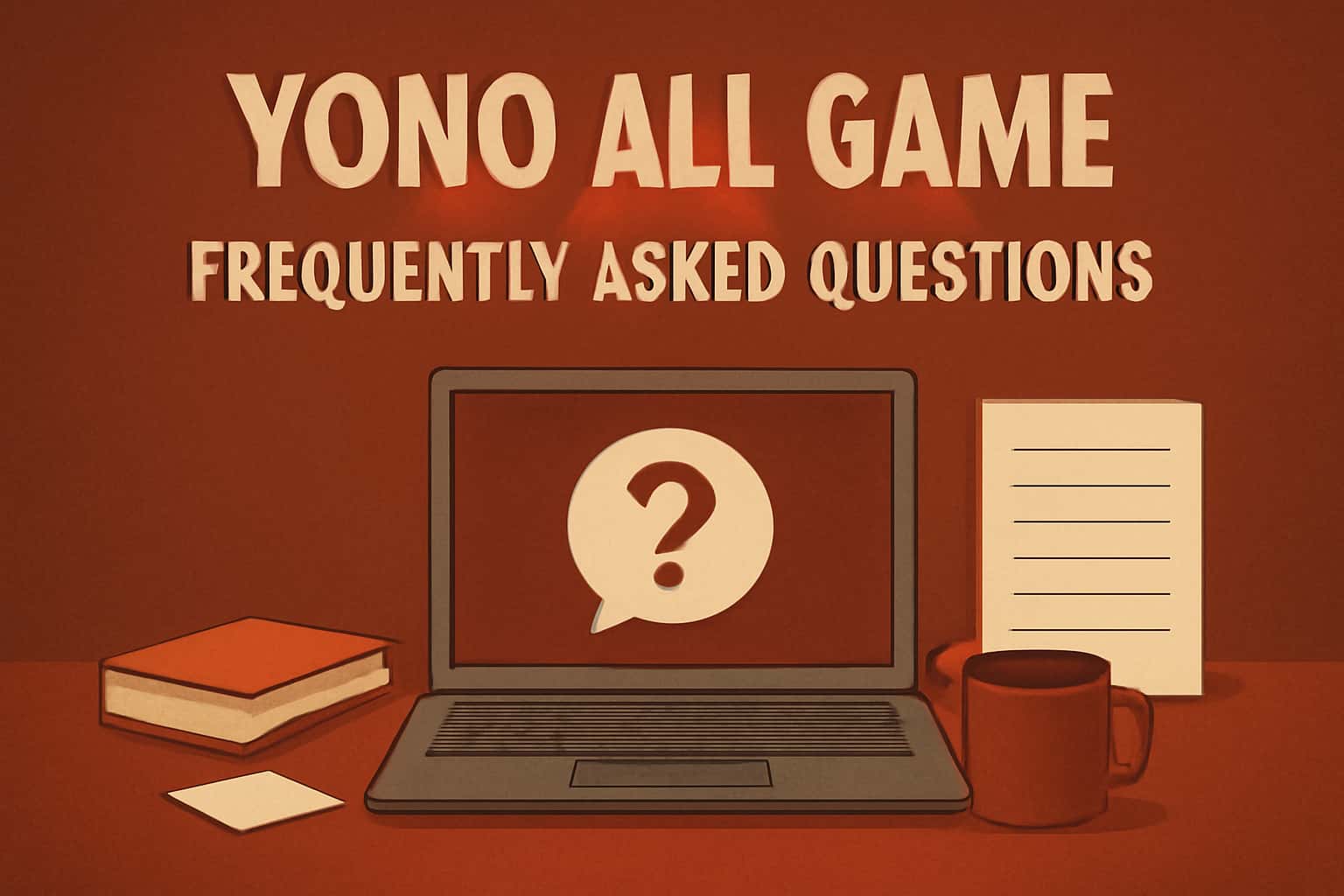 An informational graphic about Yono All Game FAQs with a focus on clarity.